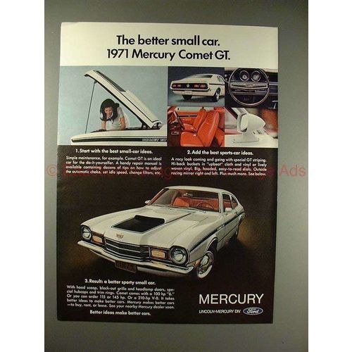 1971 Mercury Comet GT Car Ad - The Better Small Car!!