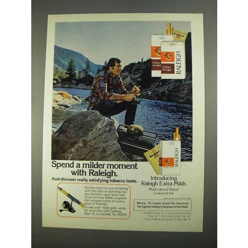 1974 Raleigh Extra Milds Cigarettes Ad - Milder Moment