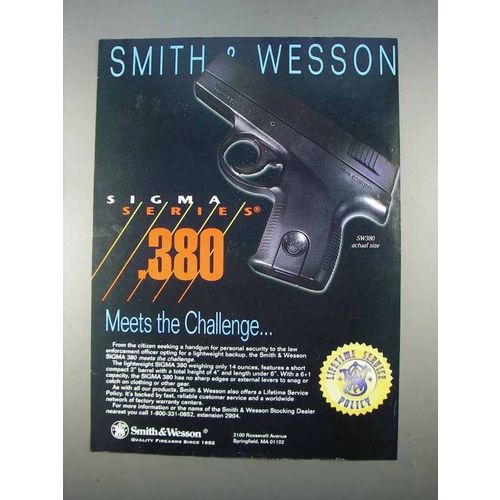 1996 Smith & Wesson Sigma SW380 Pistol Ad