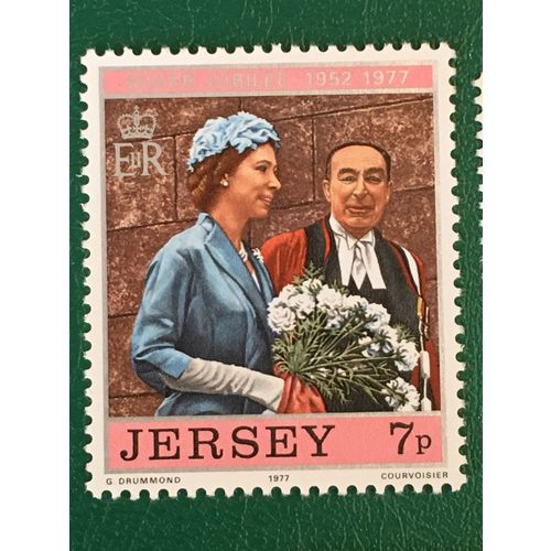 Jersey QEII 1977 Silver Jubilee 7p Visit 1957 Unmounted Mint NHM SG 169 stamp