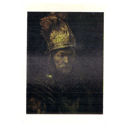 MAN WITHA GOLD HELMET by REMBRANDT unused vintage postcard (a) =