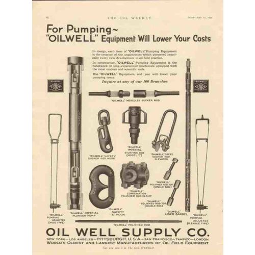 OIL WELL SUPPLY COMPANY 1928 for pumping oilwell equipment vintage ad
