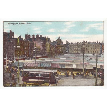 The Market Place Nottingham Postcard N17