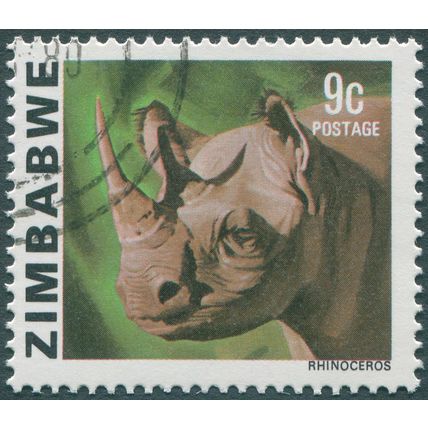 Zimbabwe 1980 9c White Rhinoceros SG 581 CTO