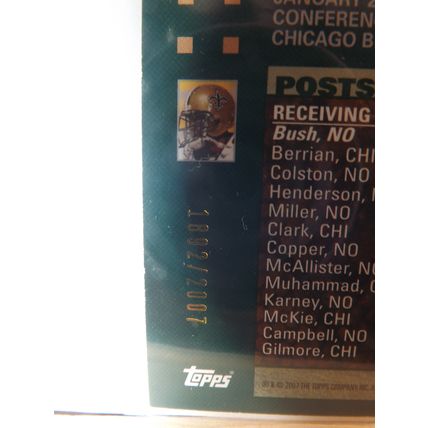 2007 Topps REGGIE BUSH (Saints) Postseason HIghlights COPPER #432 (1892/2007)
