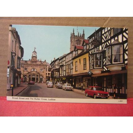 BROAD STREET and the BUTTER CROSS, LUDLOW, SHROPSHIRE. unused postcard Dennis /