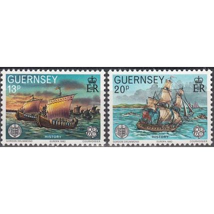 Guernsey 1982 Michel 246 - 247 Neuf ** Cote (2008) 1.10 Euro Europa CEPT Faits