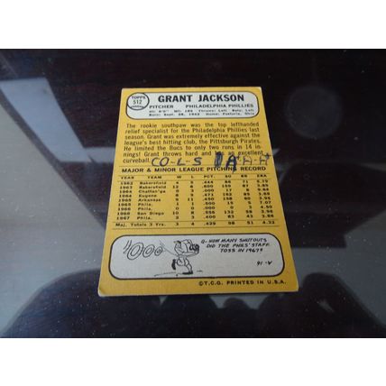 1968 Topps Card # 512 Grant Jackson Poor (1) Philadelphia Phillies
