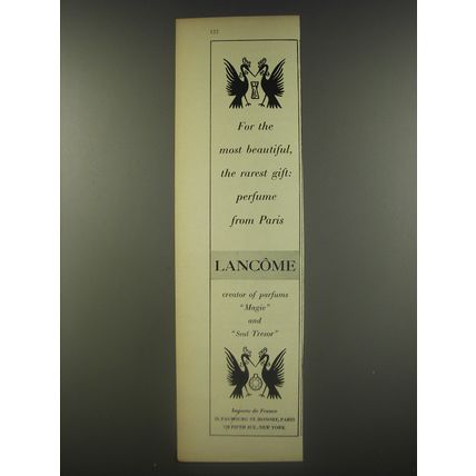 1956 Lancome Perfume Ad - For the most beautiful, the rarest gift