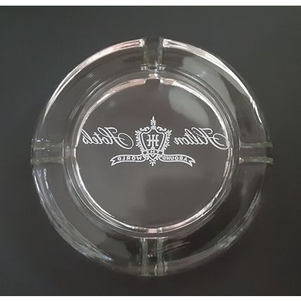 Hilton Hotel Ashtray Clear Glass Around the World Vintage Please READ