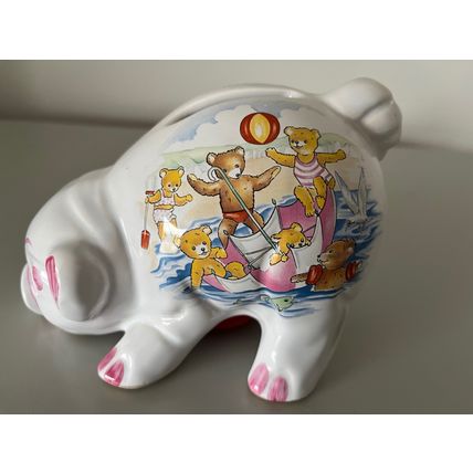 VINATGE PIGGY BANK - TEDDY BEAR SCENES