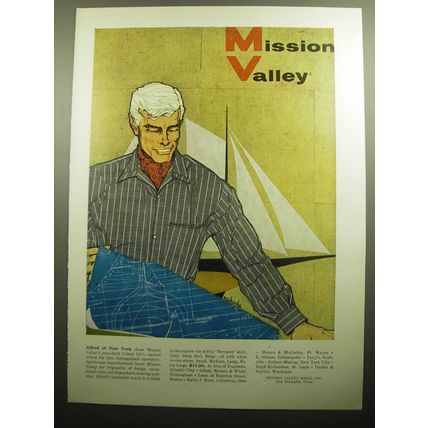 1958 Mission Valley Alfred of New York Shirts Advertisement
