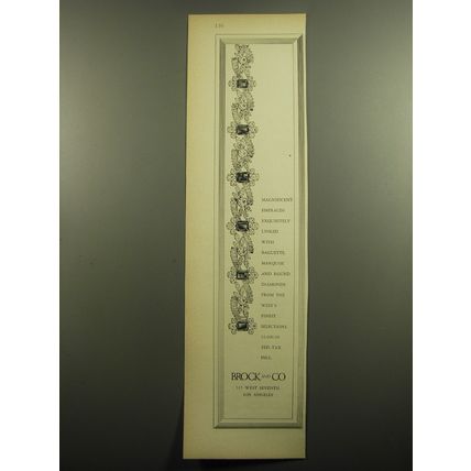 1960 Brock and Co. Jewelry Ad - Magnificent emeralds exquisitely linked