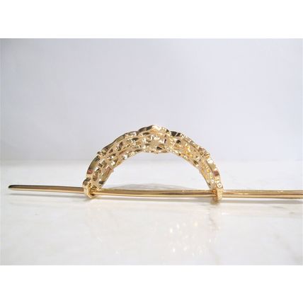 Gold or silver filigree metal hair slide stick clip