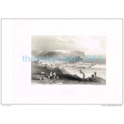WHITEHAVEN, CUMBRIA, ENGLAND, BARTLETT-REDAWAY, BOOK ENGRAVING, c1850
