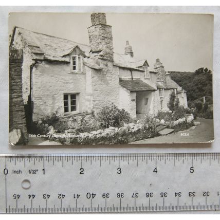 1960s postcard 14th Century Cottages, Boscastle, Cornwall