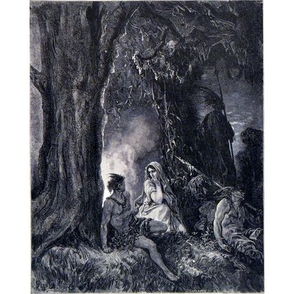 CHACTAS AND ATALA 1885 Gustave Doré - Charles Laplante ANTIQUE ENGRAVING