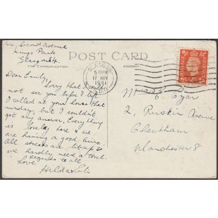 Jamaica Bridge, Glasgow, 1941 - Valentine's Postcard