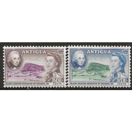 Antigua 1961 Dockyard PAIR SG140-141 Mounted Mint .