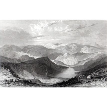 HAYSWATER, FROM THE TOP OF HIGH STREET MOUNTAIN 1858 Thomas Allom ENGRAVING