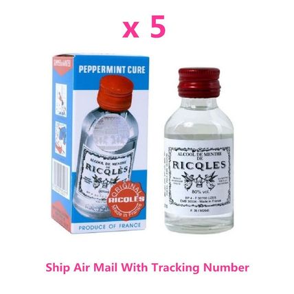 Ricqles Peppermint Cure Medicated Oil 50ml 法國雙飛人藥水 x 5 Bottles
