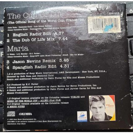 Ricky Martin CD The Cup Of Life Single Official Song Of 1998 World Cup