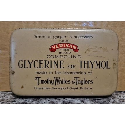 Iodised Throat Tablets tin, vintage, Timothy Whites & Taylors