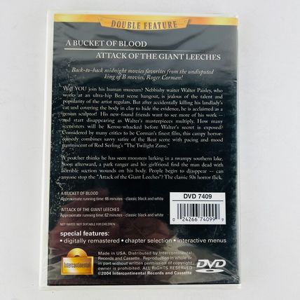 A Bucket Of Blood / Attack Of The Giant Leeches DVD Cult Classic New Sealed