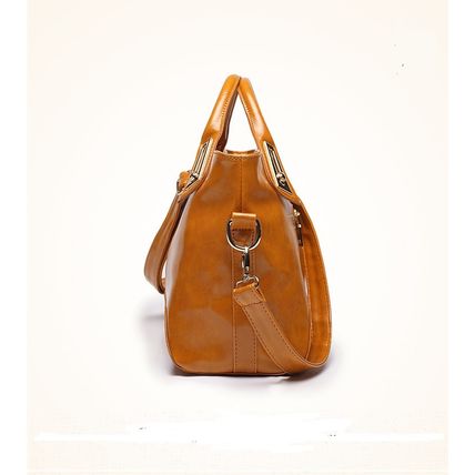 New Women's Oil Wax Leather Crossbody Handbag Brown