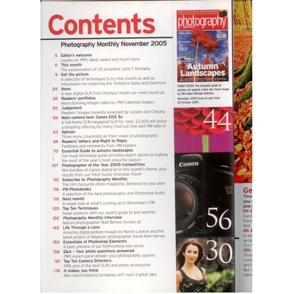 Photography Monthly November 2005, excellent condition