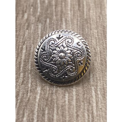 15mm Shank Buttons Antique Silver Flower Metal Sewing Coat Jacket Replace