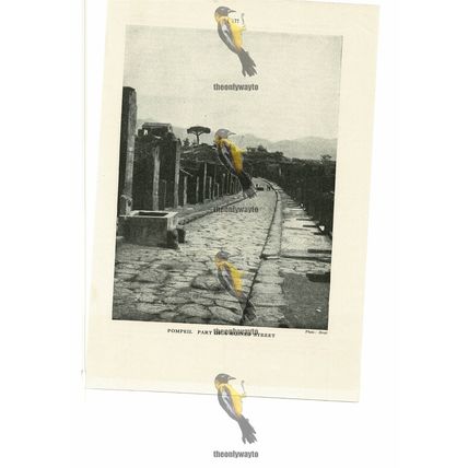 Pompeii, Ruined Street, Italy, Book Illustration (Print), 1935
