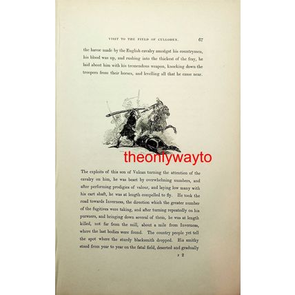 Valiant Blacksmith, Culloden, Battlefield, Book Illustration (Print), 1840