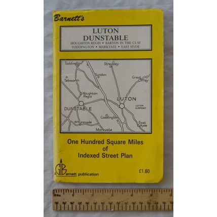 Vintage: Barnett's Street Plan with Index, Luton dunstable, Houghton Regis, etc