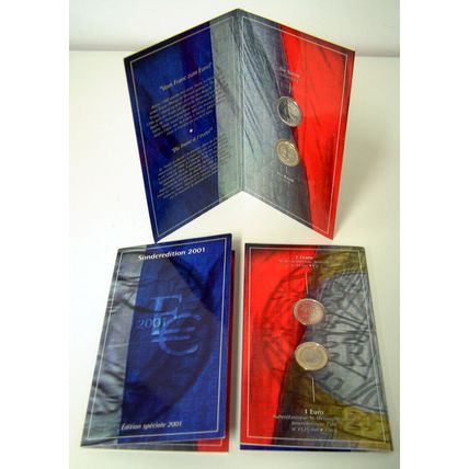 France 2001 - Special Souvenir Edition (BU) Set of One Euro & One Franc