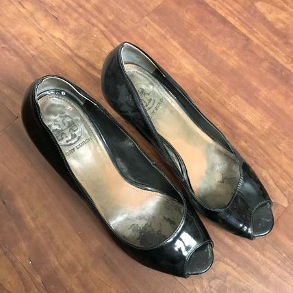 Women's Well Worn Black Vince Camuto Peep Toe High Heels Size 8.5