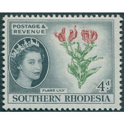 Southern Rhodesia 1953 4d red, green & indigo SG82 unused