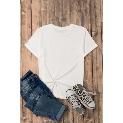 White Easter Egg Bow Bunny Ear Printed T Shirt