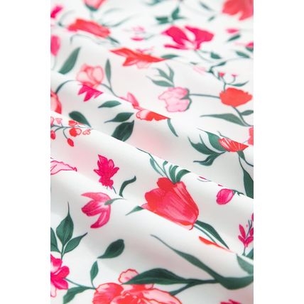 Pink Floral Puff Sleeve Square Neck Empire Waist Tiered Maxi Dress