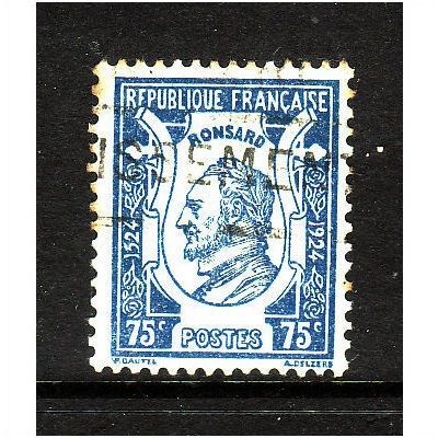 FRANCE 1924 75c BLUE 400th BIRTH ANNIV RONSARD SG 405 FINE USED