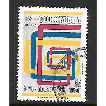 COLOMBIA 1974 AIR 3p INSURANCE SG 1345 FINE USED#2