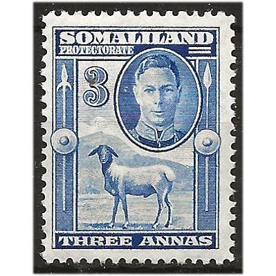 Somaliland Protectorate 1942 SG108 3a Bright Blue Mounted Mint . .. .