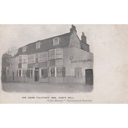 Sir John Falstaff Inn Gads Hill London Antique Postcard