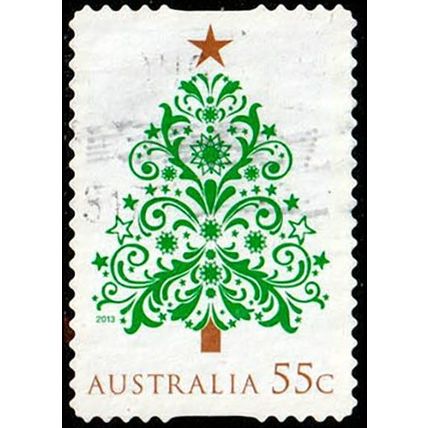 Australia 2013 Christmas 55c Used P&S Stamp Tree