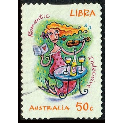 Australia 2007 Zodiac Libra 50c Used. Stamp
