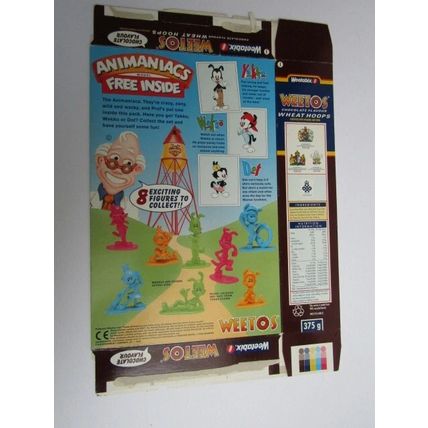 Weetabix Weetos 1995 Cereal Box Animaniacs 375g Box only