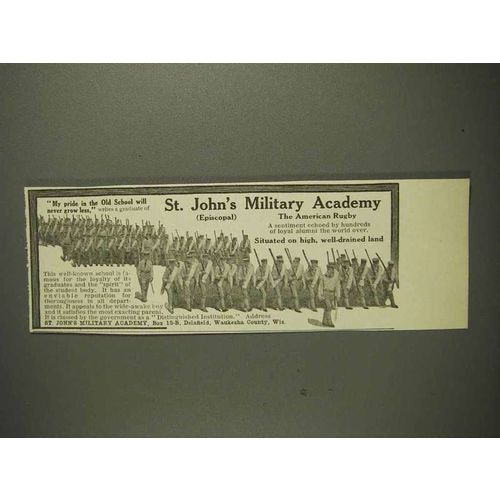 1914 St. John's Military Academy Ad - The American Rugby