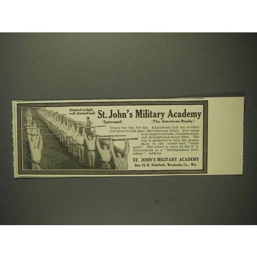 1914 St. John's Military Academy Ad - American Rugby