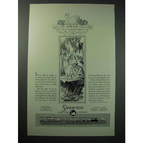 1929 Swan Eternal Pen Ad - Pen Of British Empire