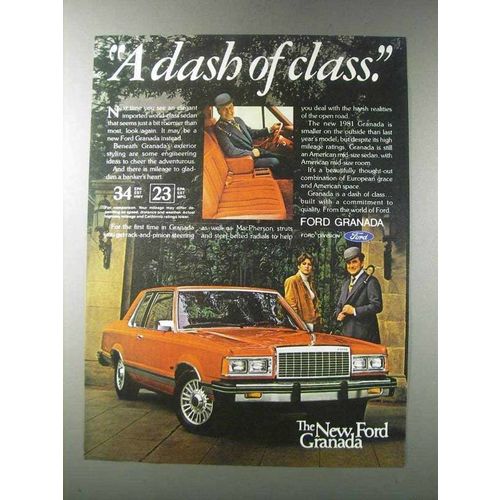 1981 Ford Granada Ad - A Dash of Class